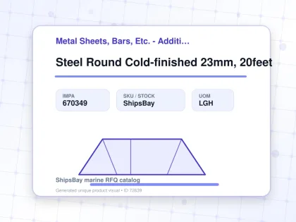 Steel Round Cold-finished 23mm, 20feet - Metal Sheets, Bars, Etc. - Additional Items - IMPA 670349 - UOM LGH