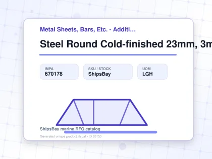 Steel Round Cold-finished 23mm, 3mtr - Metal Sheets, Bars, Etc. - Additional Items - IMPA 670178 - UOM LGH