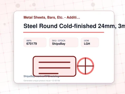 Steel Round Cold-finished 24mm, 3mtr - Metal Sheets, Bars, Etc. - Additional Items - IMPA 670179 - UOM LGH