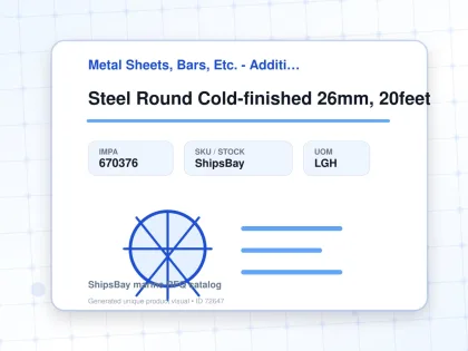 Steel Round Cold-finished 26mm, 20feet - Metal Sheets, Bars, Etc. - Additional Items - IMPA 670376 - UOM LGH