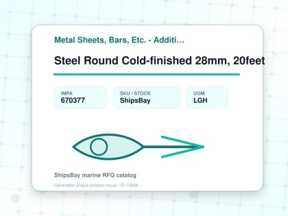 Steel Round Cold-finished 28mm, 20feet - Metal Sheets, Bars, Etc. - Additional Items - IMPA 670377 - UOM LGH