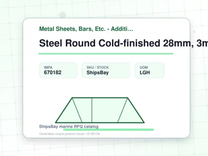 Steel Round Cold-finished 28mm, 3mtr - Metal Sheets, Bars, Etc. - Additional Items - IMPA 670182 - UOM LGH