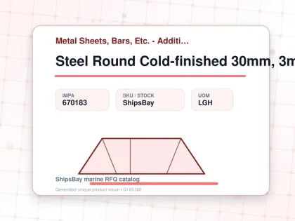 Steel Round Cold-finished 30mm, 3mtr - Metal Sheets, Bars, Etc. - Additional Items - IMPA 670183 - UOM LGH