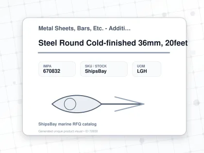 Steel Round Cold-finished 36mm, 20feet - Metal Sheets, Bars, Etc. - Additional Items - IMPA 670832 - UOM LGH