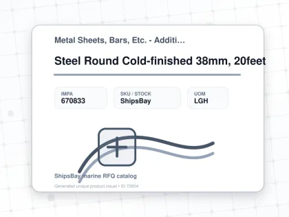 Steel Round Cold-finished 38mm, 20feet - Metal Sheets, Bars, Etc. - Additional Items - IMPA 670833 - UOM LGH
