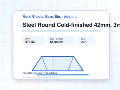 Steel Round Cold-finished 42mm, 3mtr - Metal Sheets, Bars, Etc. - Additional Items - IMPA 670189 - UOM LGH