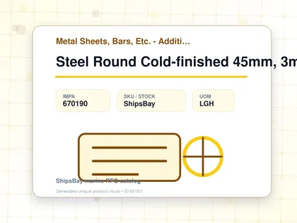 Steel Round Cold-finished 45mm, 3mtr - Metal Sheets, Bars, Etc. - Additional Items - IMPA 670190 - UOM LGH