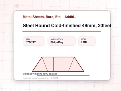 Steel Round Cold-finished 48mm, 20feet - Metal Sheets, Bars, Etc. - Additional Items - IMPA 670837 - UOM LGH