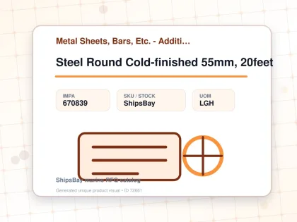 Steel Round Cold-finished 55mm, 20feet - Metal Sheets, Bars, Etc. - Additional Items - IMPA 670839 - UOM LGH