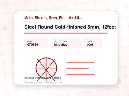 Steel Round Cold-finished 5mm, 12feet - Metal Sheets, Bars, Etc. - Additional Items - IMPA 670296 - UOM LGH