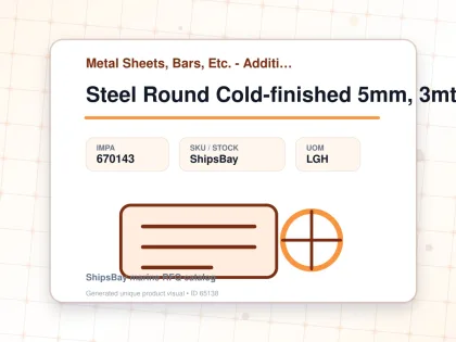 Steel Round Cold-finished 5mm, 3mtr - Metal Sheets, Bars, Etc. - Additional Items - IMPA 670143 - UOM LGH