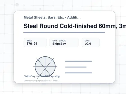 Steel Round Cold-finished 60mm, 3mtr - Metal Sheets, Bars, Etc. - Additional Items - IMPA 670194 - UOM LGH