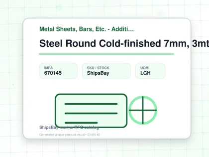 Steel Round Cold-finished 7mm, 3mtr - Metal Sheets, Bars, Etc. - Additional Items - IMPA 670145 - UOM LGH