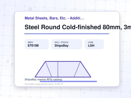 Steel Round Cold-finished 80mm, 3mtr - Metal Sheets, Bars, Etc. - Additional Items - IMPA 670198 - UOM LGH