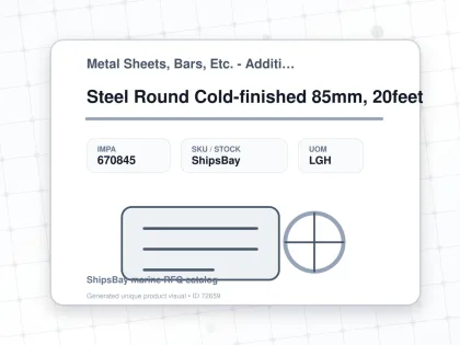Steel Round Cold-finished 85mm, 20feet - Metal Sheets, Bars, Etc. - Additional Items - IMPA 670845 - UOM LGH