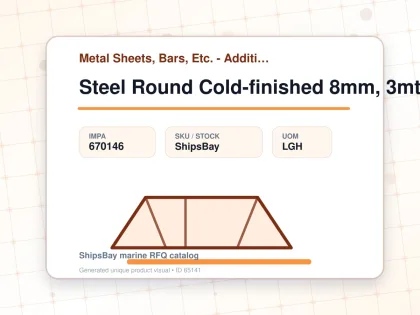 Steel Round Cold-finished 8mm, 3mtr - Metal Sheets, Bars, Etc. - Additional Items - IMPA 670146 - UOM LGH