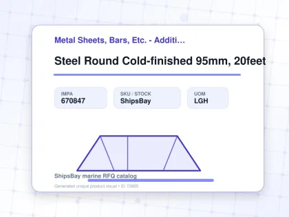 Steel Round Cold-finished 95mm, 20feet - Metal Sheets, Bars, Etc. - Additional Items - IMPA 670847 - UOM LGH