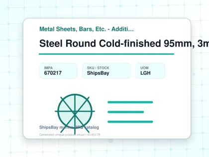 Steel Round Cold-finished 95mm, 3mtr - Metal Sheets, Bars, Etc. - Additional Items - IMPA 670217 - UOM LGH