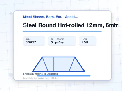 Steel Round Hot-rolled 12mm, 6mtr - Metal Sheets, Bars, Etc. - Additional Items - IMPA 670272 - UOM LGH
