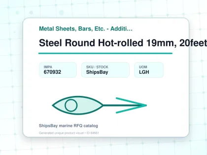 Steel Round Hot-rolled 19mm, 20feet - Metal Sheets, Bars, Etc. - Additional Items - IMPA 670932 - UOM LGH