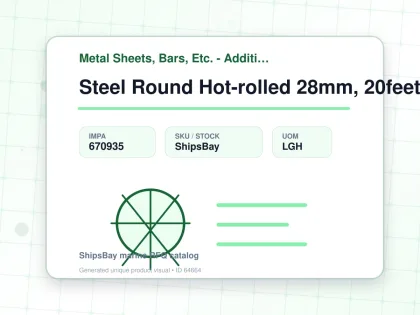 Steel Round Hot-rolled 28mm, 20feet - Metal Sheets, Bars, Etc. - Additional Items - IMPA 670935 - UOM LGH
