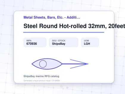 Steel Round Hot-rolled 32mm, 20feet - Metal Sheets, Bars, Etc. - Additional Items - IMPA 670936 - UOM LGH