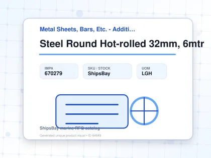 Steel Round Hot-rolled 32mm, 6mtr - Metal Sheets, Bars, Etc. - Additional Items - IMPA 670279 - UOM LGH