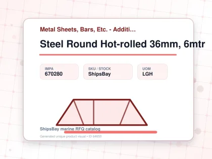 Steel Round Hot-rolled 36mm, 6mtr - Metal Sheets, Bars, Etc. - Additional Items - IMPA 670280 - UOM LGH