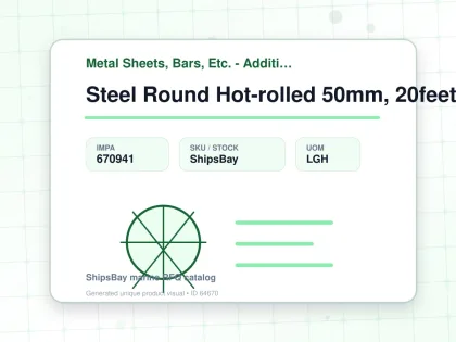 Steel Round Hot-rolled 50mm, 20feet - Metal Sheets, Bars, Etc. - Additional Items - IMPA 670941 - UOM LGH