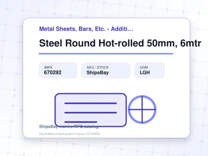 Steel Round Hot-rolled 50mm, 6mtr - Metal Sheets, Bars, Etc. - Additional Items - IMPA 670292 - UOM LGH