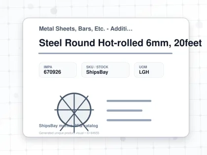 Steel Round Hot-rolled 6mm, 20feet - Metal Sheets, Bars, Etc. - Additional Items - IMPA 670926 - UOM LGH