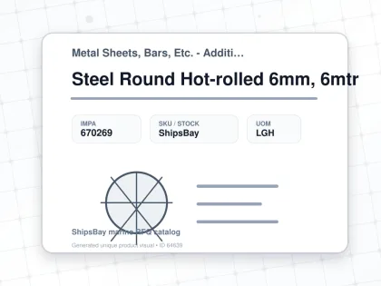 Steel Round Hot-rolled 6mm, 6mtr - Metal Sheets, Bars, Etc. - Additional Items - IMPA 670269 - UOM LGH