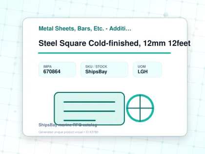 Steel Square Cold-finished, 12mm 12feet - Metal Sheets, Bars, Etc. - Additional Items - IMPA 670864 - UOM LGH
