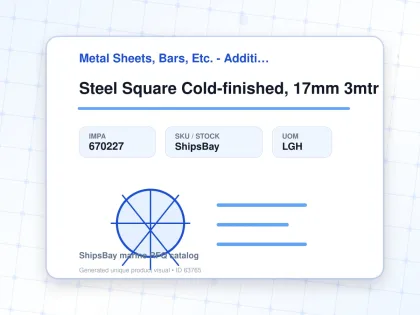 Steel Square Cold-finished, 17mm 3mtr - Metal Sheets, Bars, Etc. - Additional Items - IMPA 670227 - UOM LGH