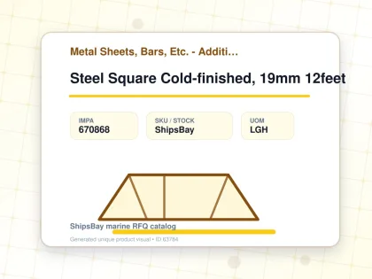 Steel Square Cold-finished, 19mm 12feet - Metal Sheets, Bars, Etc. - Additional Items - IMPA 670868 - UOM LGH