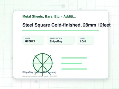 Steel Square Cold-finished, 28mm 12feet - Metal Sheets, Bars, Etc. - Additional Items - IMPA 670872 - UOM LGH