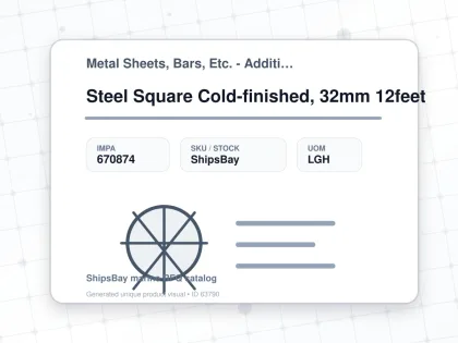 Steel Square Cold-finished, 32mm 12feet - Metal Sheets, Bars, Etc. - Additional Items - IMPA 670874 - UOM LGH