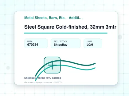 Steel Square Cold-finished, 32mm 3mtr - Metal Sheets, Bars, Etc. - Additional Items - IMPA 670234 - UOM LGH