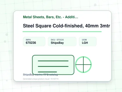 Steel Square Cold-finished, 40mm 3mtr - Metal Sheets, Bars, Etc. - Additional Items - IMPA 670236 - UOM LGH