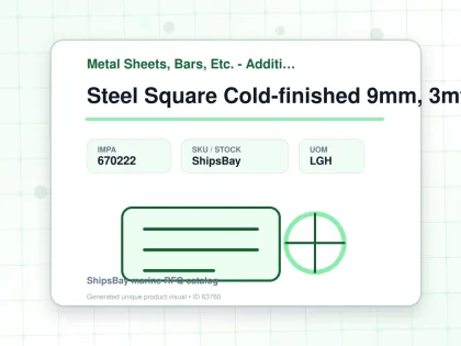 Steel Square Cold-finished 9mm, 3mtr - Metal Sheets, Bars, Etc. - Additional Items - IMPA 670222 - UOM LGH