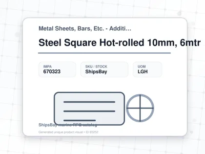 Steel Square Hot-rolled 10mm, 6mtr - Metal Sheets, Bars, Etc. - Additional Items - IMPA 670323 - UOM LGH