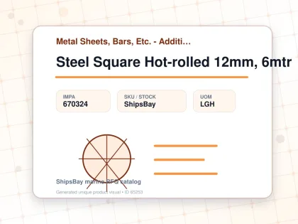 Steel Square Hot-rolled 12mm, 6mtr - Metal Sheets, Bars, Etc. - Additional Items - IMPA 670324 - UOM LGH