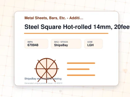 Steel Square Hot-rolled 14mm, 20feet - Metal Sheets, Bars, Etc. - Additional Items - IMPA 670948 - UOM LGH