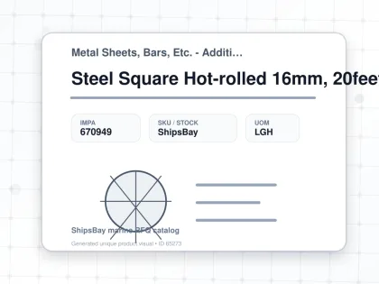 Steel Square Hot-rolled 16mm, 20feet - Metal Sheets, Bars, Etc. - Additional Items - IMPA 670949 - UOM LGH