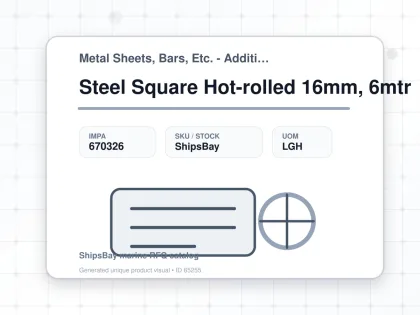 Steel Square Hot-rolled 16mm, 6mtr - Metal Sheets, Bars, Etc. - Additional Items - IMPA 670326 - UOM LGH