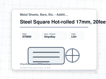 Steel Square Hot-rolled 17mm, 20feet - Metal Sheets, Bars, Etc. - Additional Items - IMPA 670950 - UOM LGH