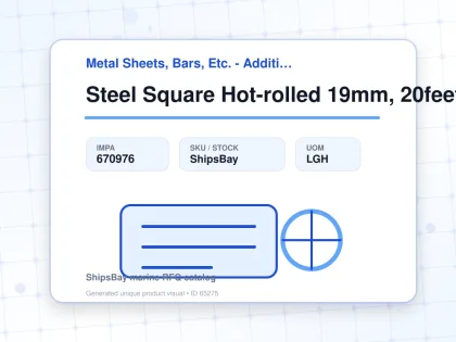 Steel Square Hot-rolled 19mm, 20feet - Metal Sheets, Bars, Etc. - Additional Items - IMPA 670976 - UOM LGH