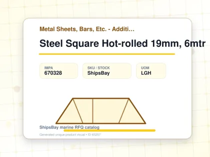 Steel Square Hot-rolled 19mm, 6mtr - Metal Sheets, Bars, Etc. - Additional Items - IMPA 670328 - UOM LGH