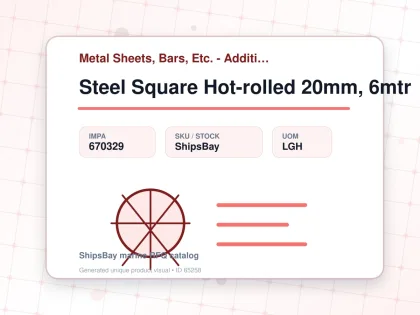 Steel Square Hot-rolled 20mm, 6mtr - Metal Sheets, Bars, Etc. - Additional Items - IMPA 670329 - UOM LGH