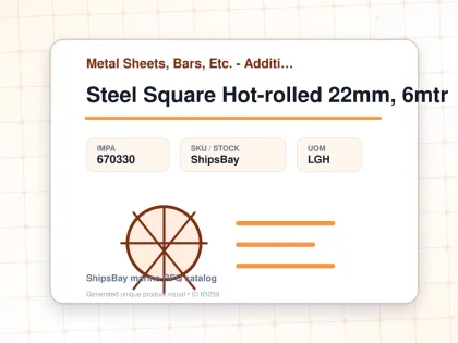Steel Square Hot-rolled 22mm, 6mtr - Metal Sheets, Bars, Etc. - Additional Items - IMPA 670330 - UOM LGH